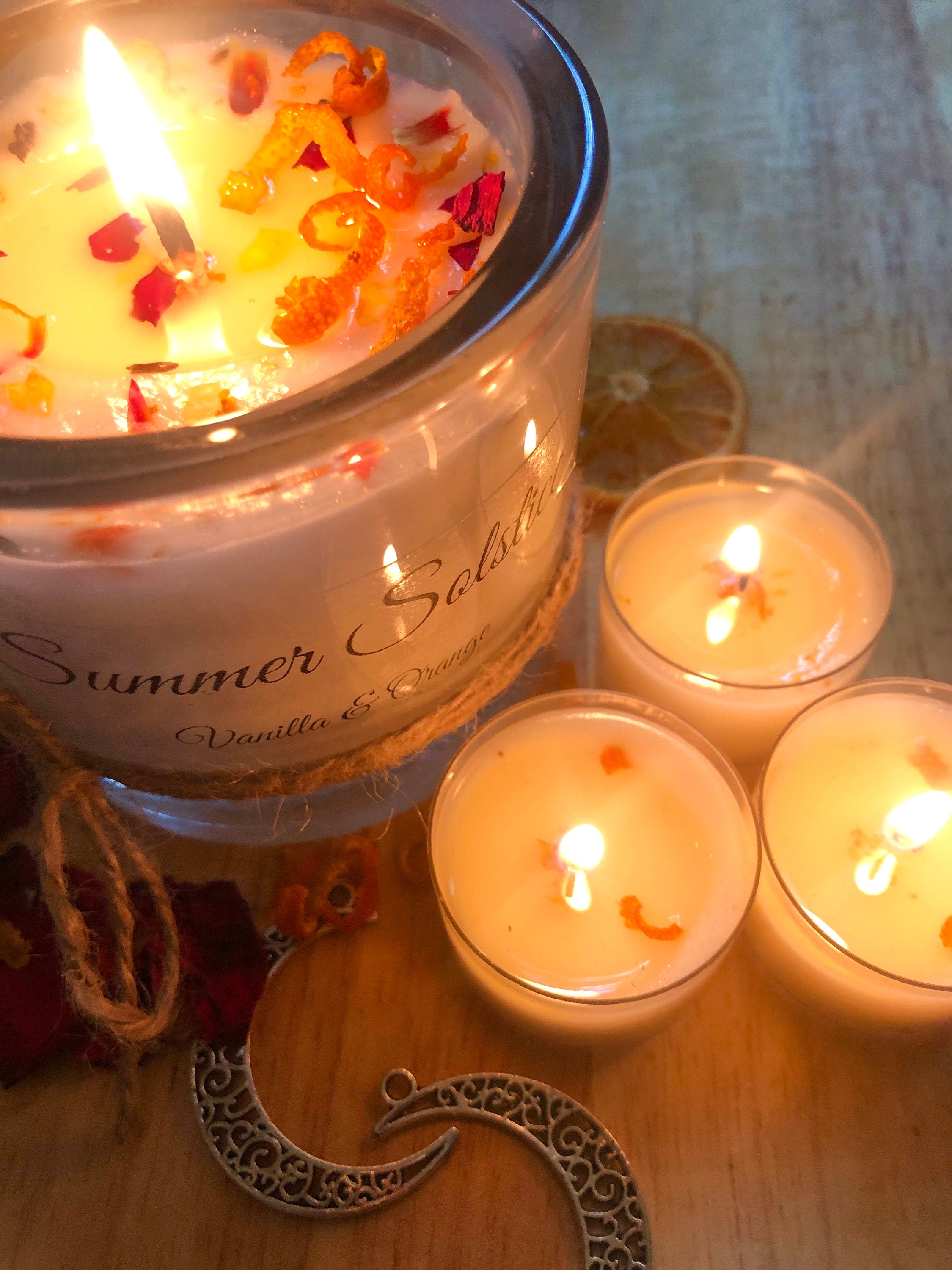 Summer Solstice & 3 Tealights | Vanilla & Orange
