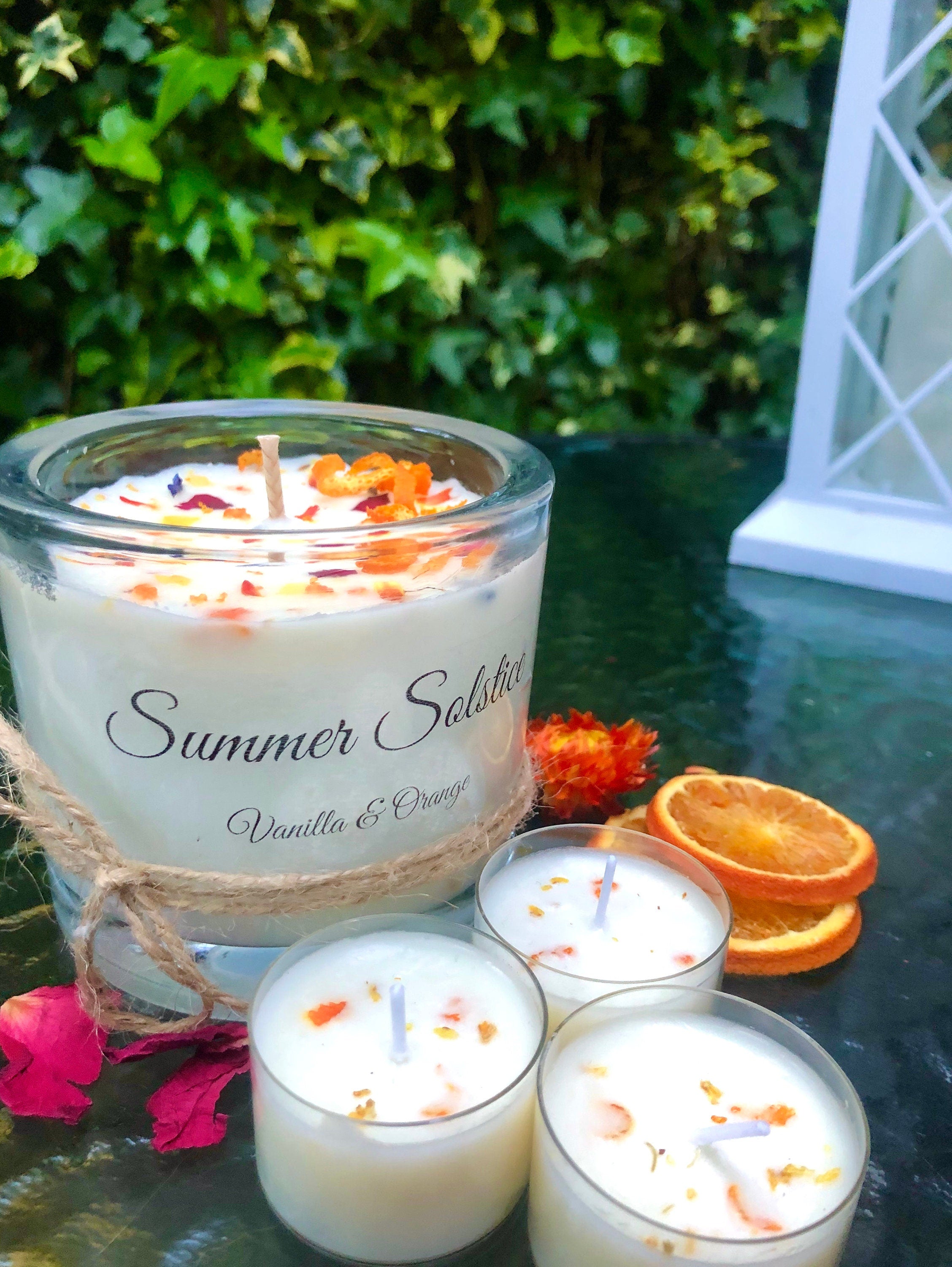 Summer Solstice & 3 Tealights | Vanilla & Orange